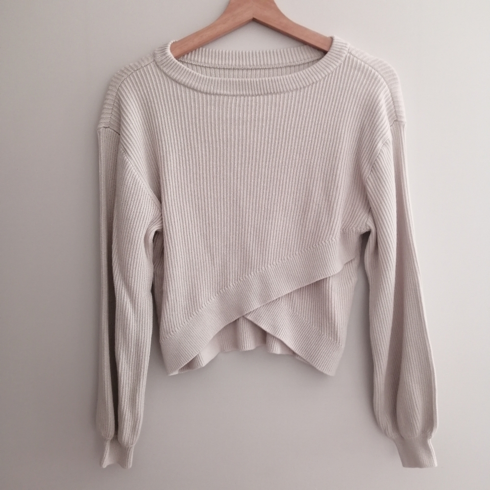 Lululemon Reversible Crossover Sweater Tencel Cashmere Blend Size 4